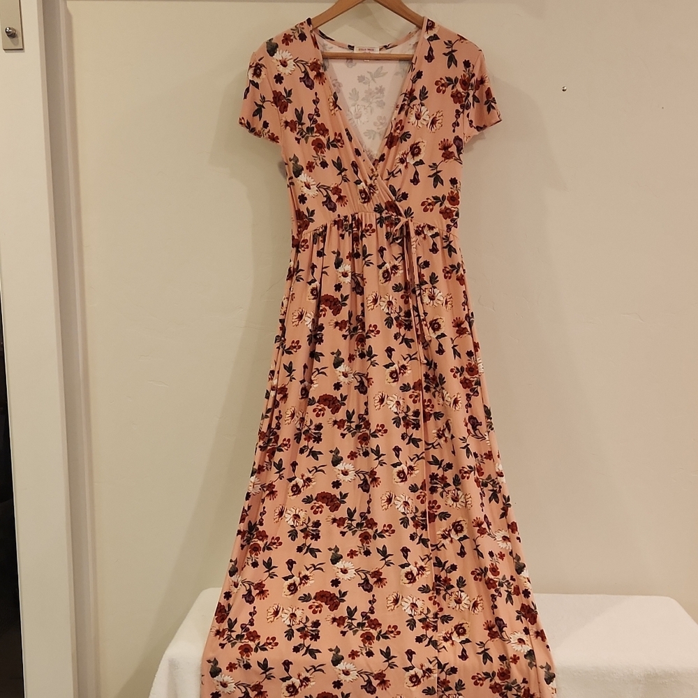 Stella Tweed Floral V-Neck Maxi Dress Maternity